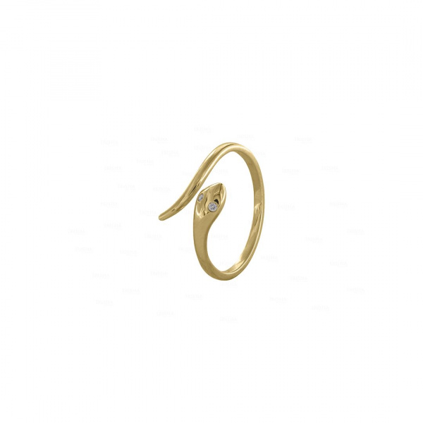 0.02 Ct. Diamond Snake Cuff Ring 14K Gold Size - 3 to 8 US Fine Jewelry