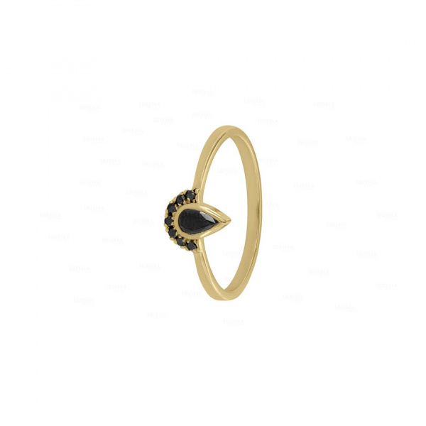0.32 Ct. Genuine Black Diamond Ring Fine Jewelry 14K Gold Halloween Gift