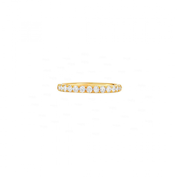 14K Gold 0.13 Ct. Genuine Diamond Wedding Half Eternity Band Ring Fine Jewelry