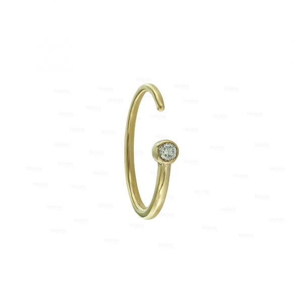 0.05 Ct. VS Clarity Earthmined genuine Diamond Open Cuff Style 14k Gold Ring