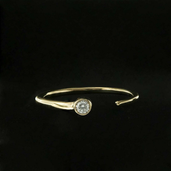 0.05 Ct. VS Clarity Earthmined genuine Diamond Open Cuff Style 14k Gold Ring