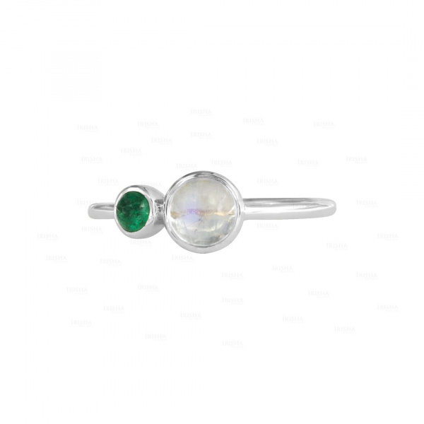 Moonstone Emerald Ring