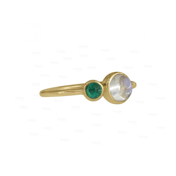 Moonstone Emerald Ring