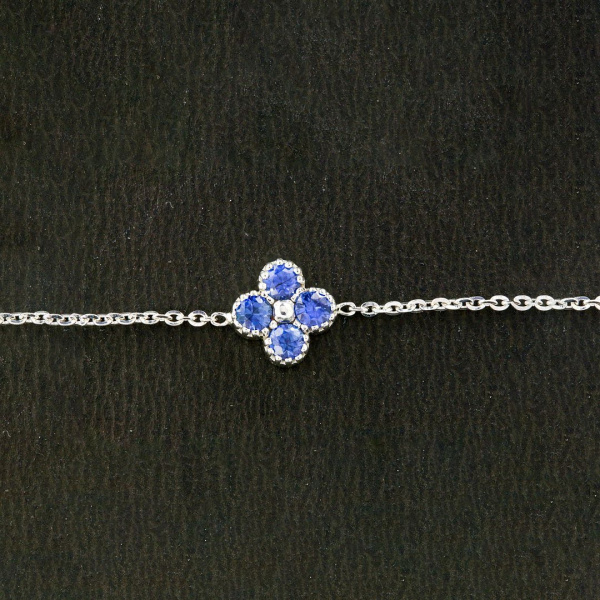 Four Leaf Clover Sapphire Bracelet