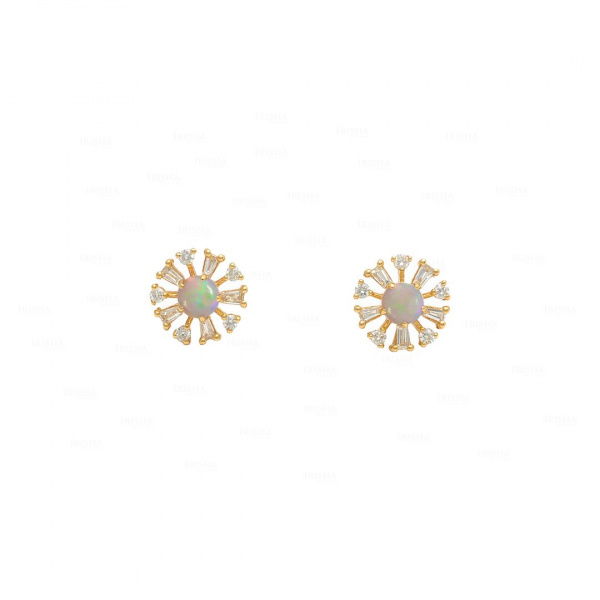 Pin Wheel Opal Studs