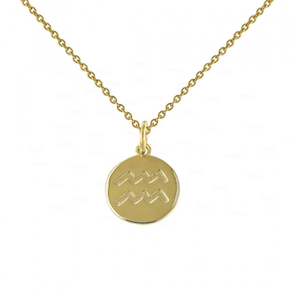 Zodiac Sign Engraved Necklace