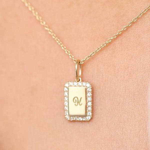 Diamond Initial Personalized Necklace