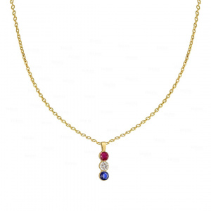 Diamond Ruby Sapphire Necklace