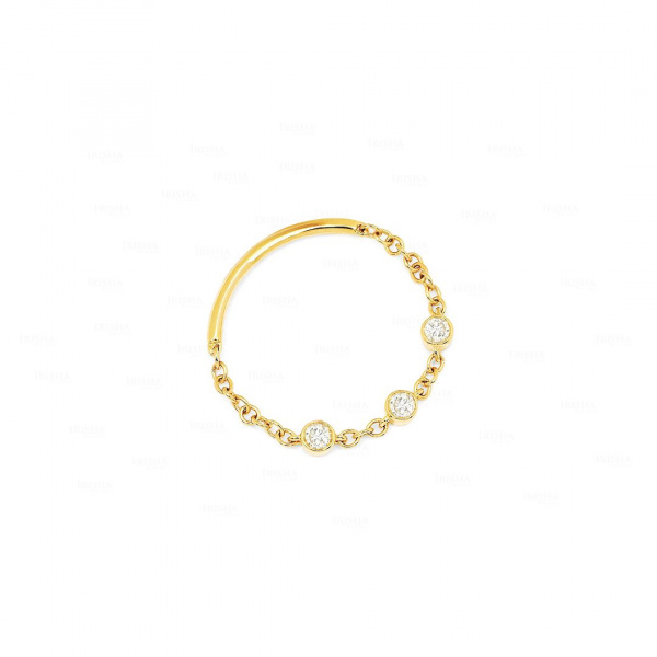 Bezel Diamond Chain Ring