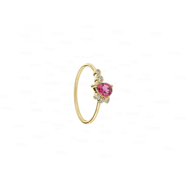 Pear Pink Tourmaline Ring