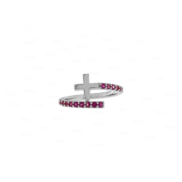 Ruby Cross Bypass Ring