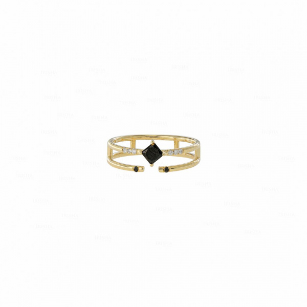 Black-White Diamond Shank Ring
