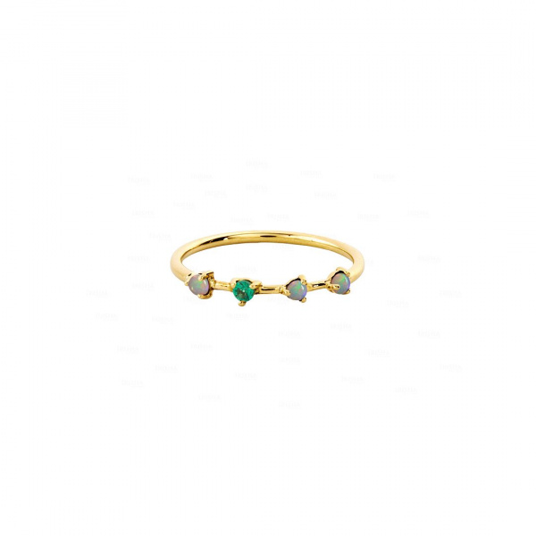 Four Stone Opal Emerald Gemstone