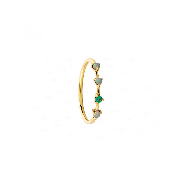 Four Stone Opal Emerald Gemstone