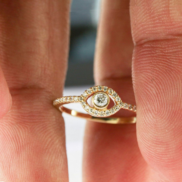 Diamond Evil Eye Ring