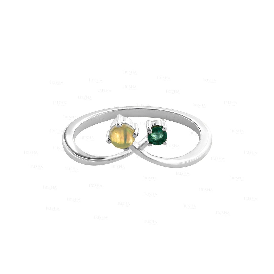 Opal Emerald Ring