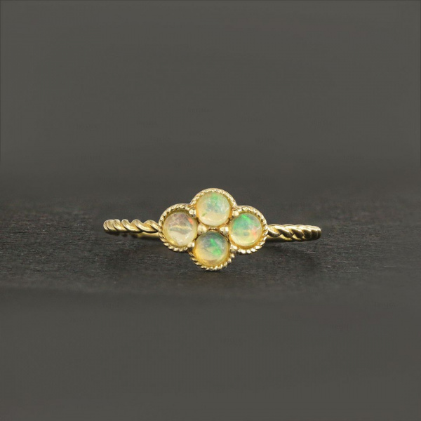 Four Leaf Clover Opal Ring