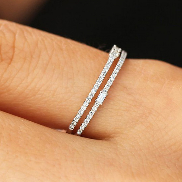 Double-Row Diamond Statement Ring