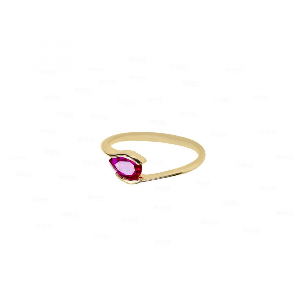 Pear Ruby Stack Ring