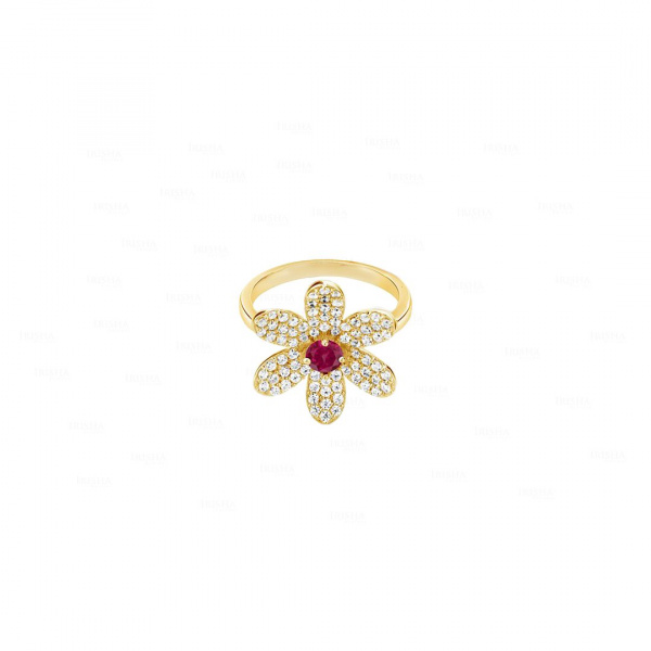 Customizable Gemstone Flower Ring
