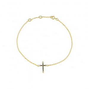 Holy Cross Black Diamond Bracelet
