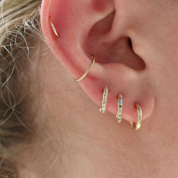 Golden Hoop Earrings|14k Solid Gold