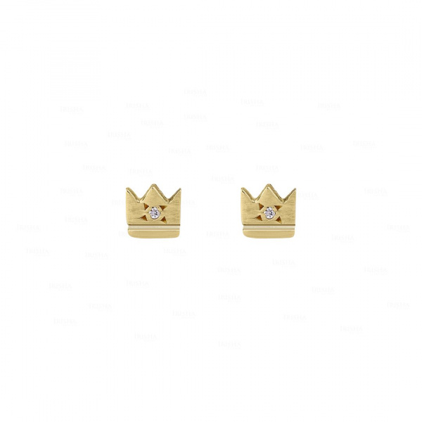 Crown Stud|14k Gold, Diamond