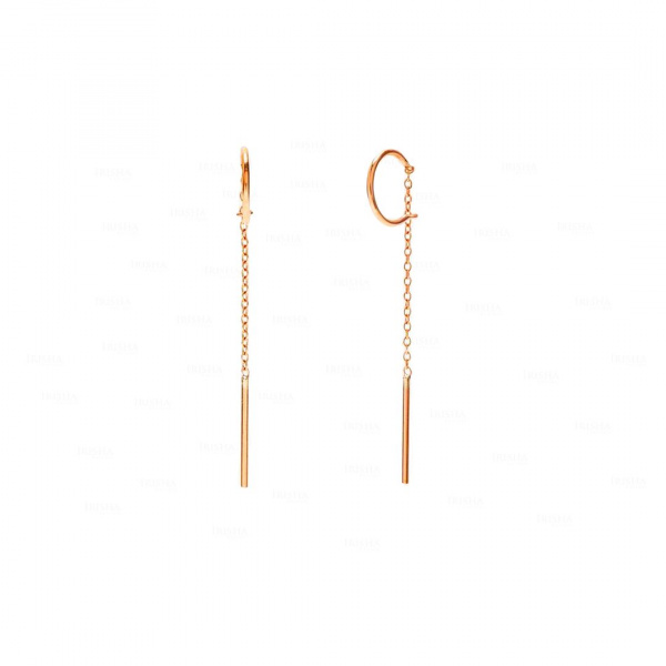 Minimal Threader Earring|14k Solid Gold