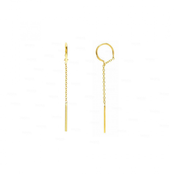 Minimal Threader Earring|14k Solid Gold