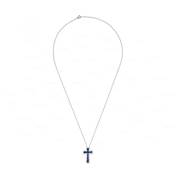Sapphire Holy Cross Necklace