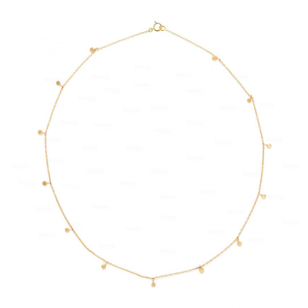 Disc Charm Choker|14k Gold Necklace