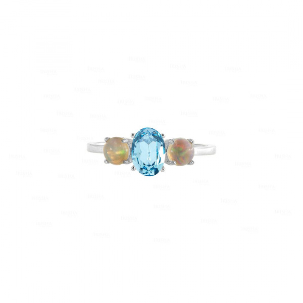 Aquamarine and Opal Ring