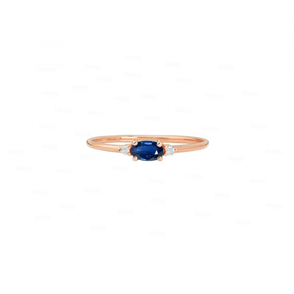 Blue Sapphire Diamond Promise Ring
