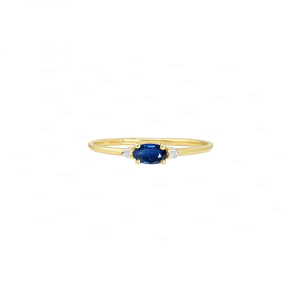Blue Sapphire Diamond Promise Ring
