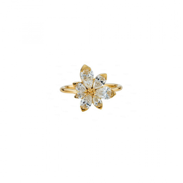 Assymetric Bloom Engagement Ring | Pear Cut Diamond