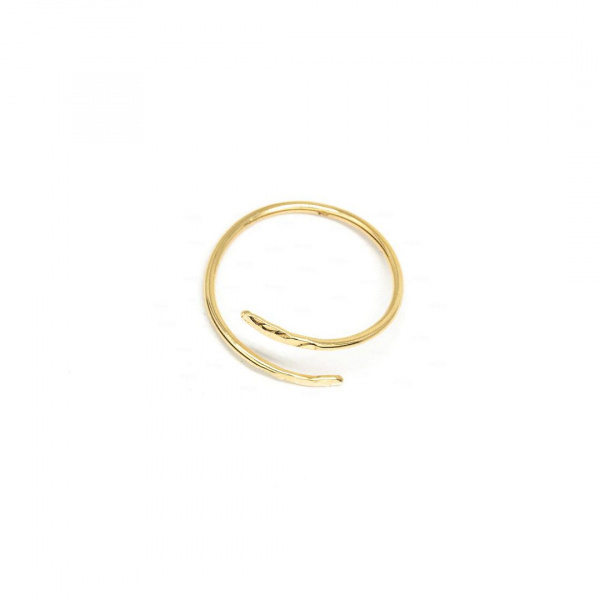Hammered Spiral Bypass Ring | 14k Gold
