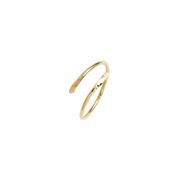 Hammered Spiral Bypass Ring | 14k Gold