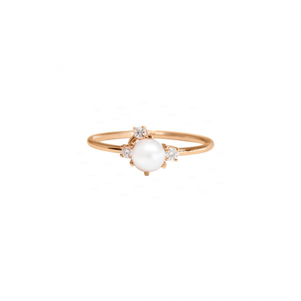 Ella | Freshwater Pearl and Diamond Cluster Ring
