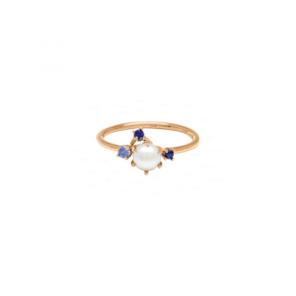 Meghan?Freshwater Pearl, Blue Sapphire and Tanzanite Cluster Ring
