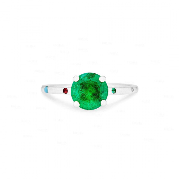 Emerald and Multi-Color Stone Ring|14k Gold