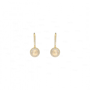 Unique Bell Drop Hook Earrings|14k Gold, Diamond