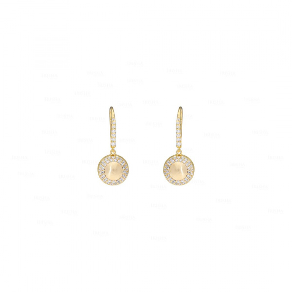 Unique Bell Drop Hook Earrings|14k Gold, Diamond