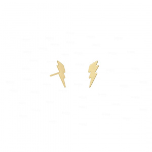 Lightning Bolt Studs|14k Solid Gold Earrings