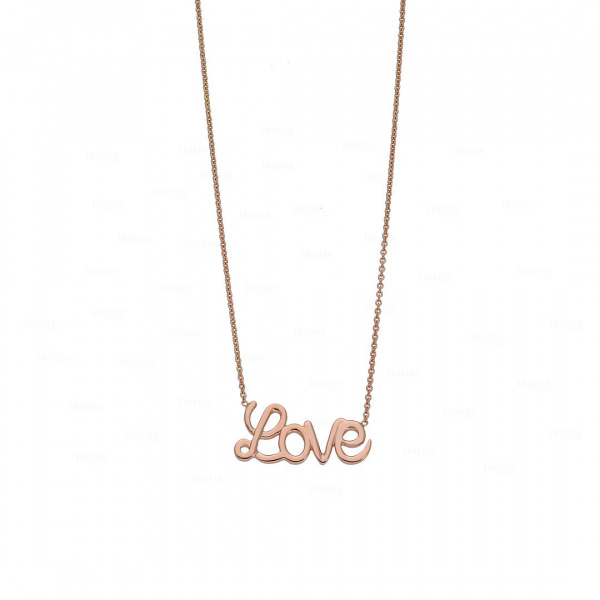 Agape Necklace|14k Solid Gold Love Script