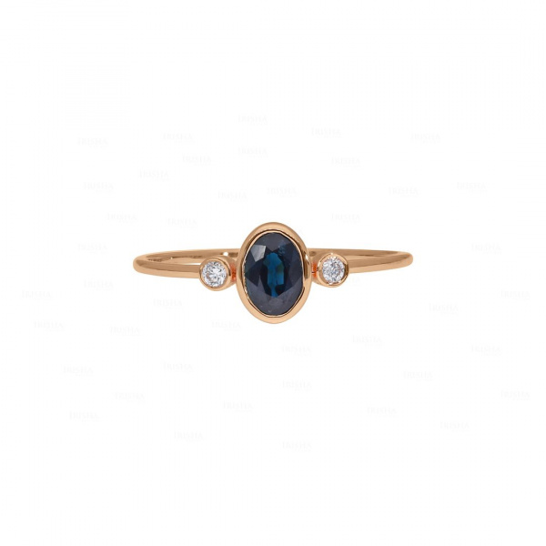 Oval Ring|Blue Sapphire, Diamond