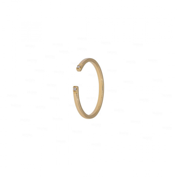 Open Cuff Stack Ring|14k Gold, Diamond