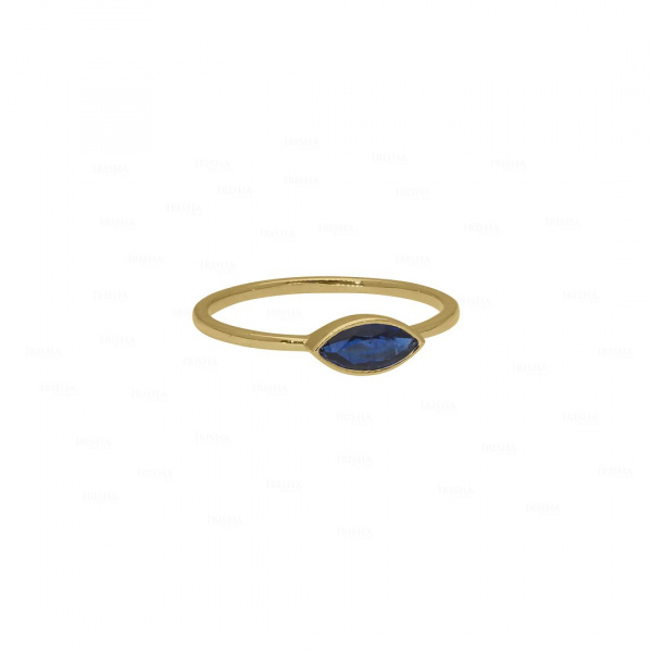 Marquise Blue Sapphire Ring|14k Gold