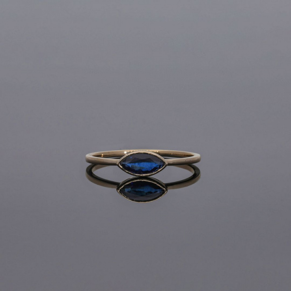 Marquise Blue Sapphire Ring|14k Gold