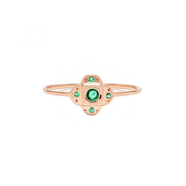 Endless Knot Ring|14K, Emerald
