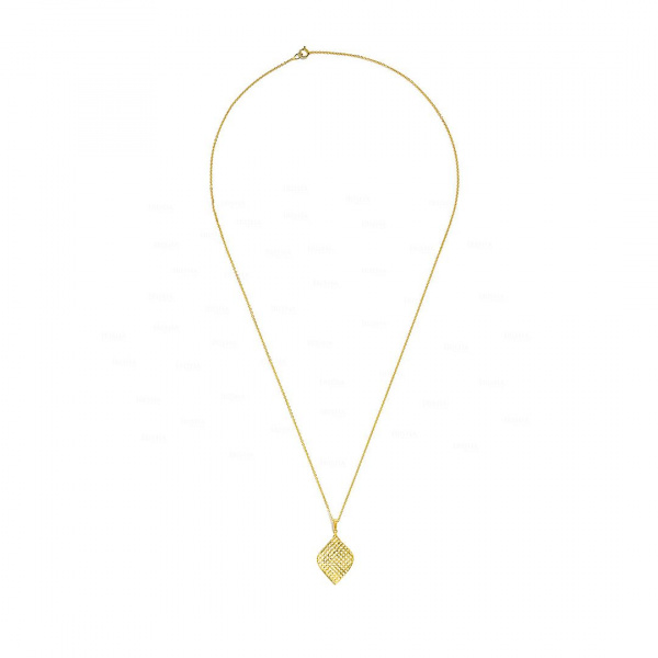 14K Solid Gold Mesh Style Unique Pendant Necklace fine jewelry
